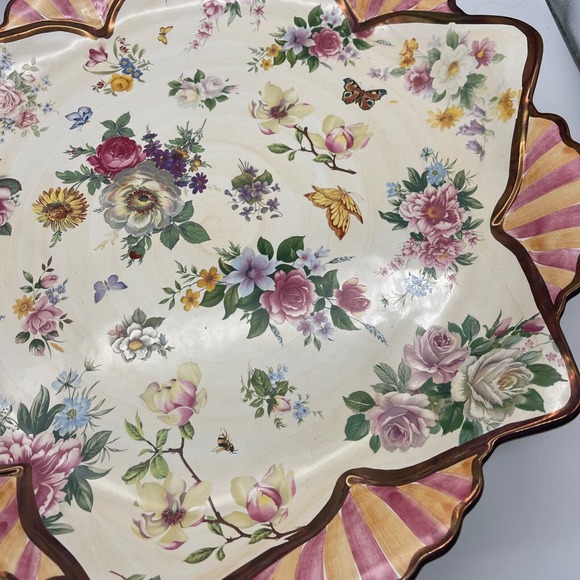 Rare! Chelsea Luster by MacKenzie Childs Extra Large Serving Platter 18.5" - Picture 4 of 8